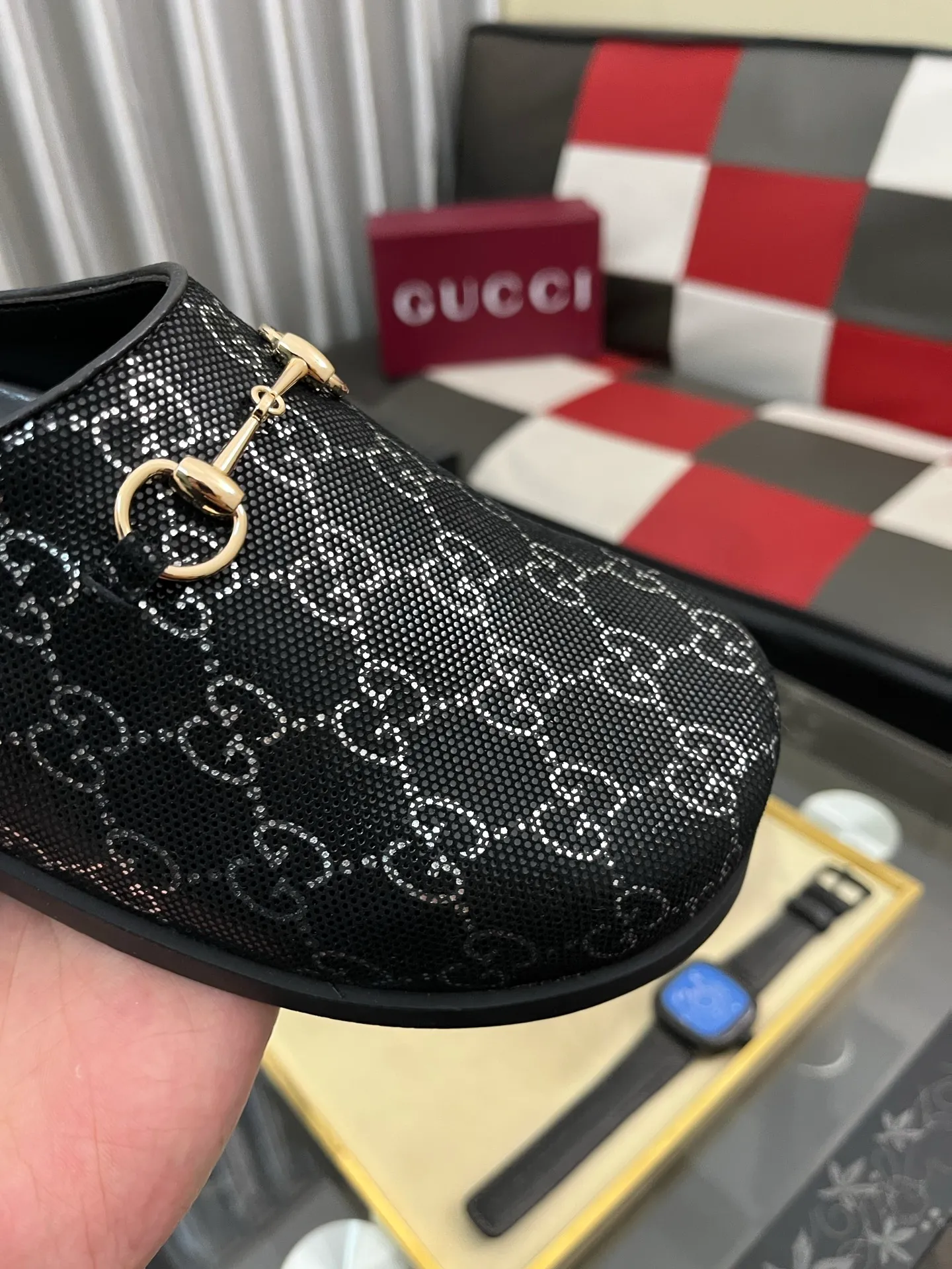 Ex-factory price: 438⌚️⌚️[Gucci] 2025 new season half-slip men's shoes, made of Italian imported first-layer frosted cowhide➕sheepskin lining, original hardware buckle, original combination wear-resistant outsole, real shot 🎬 Very comfortable on the feet, size 38-44